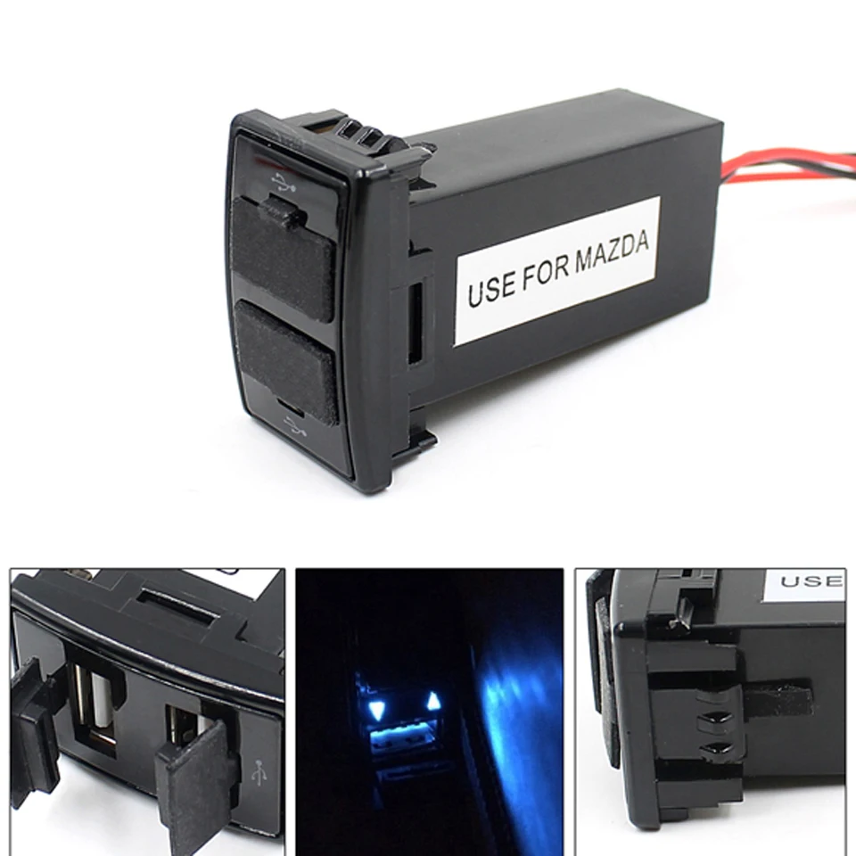 Автомобильное зарядное устройство с двумя usb разъемами адаптер 5 В крепление на