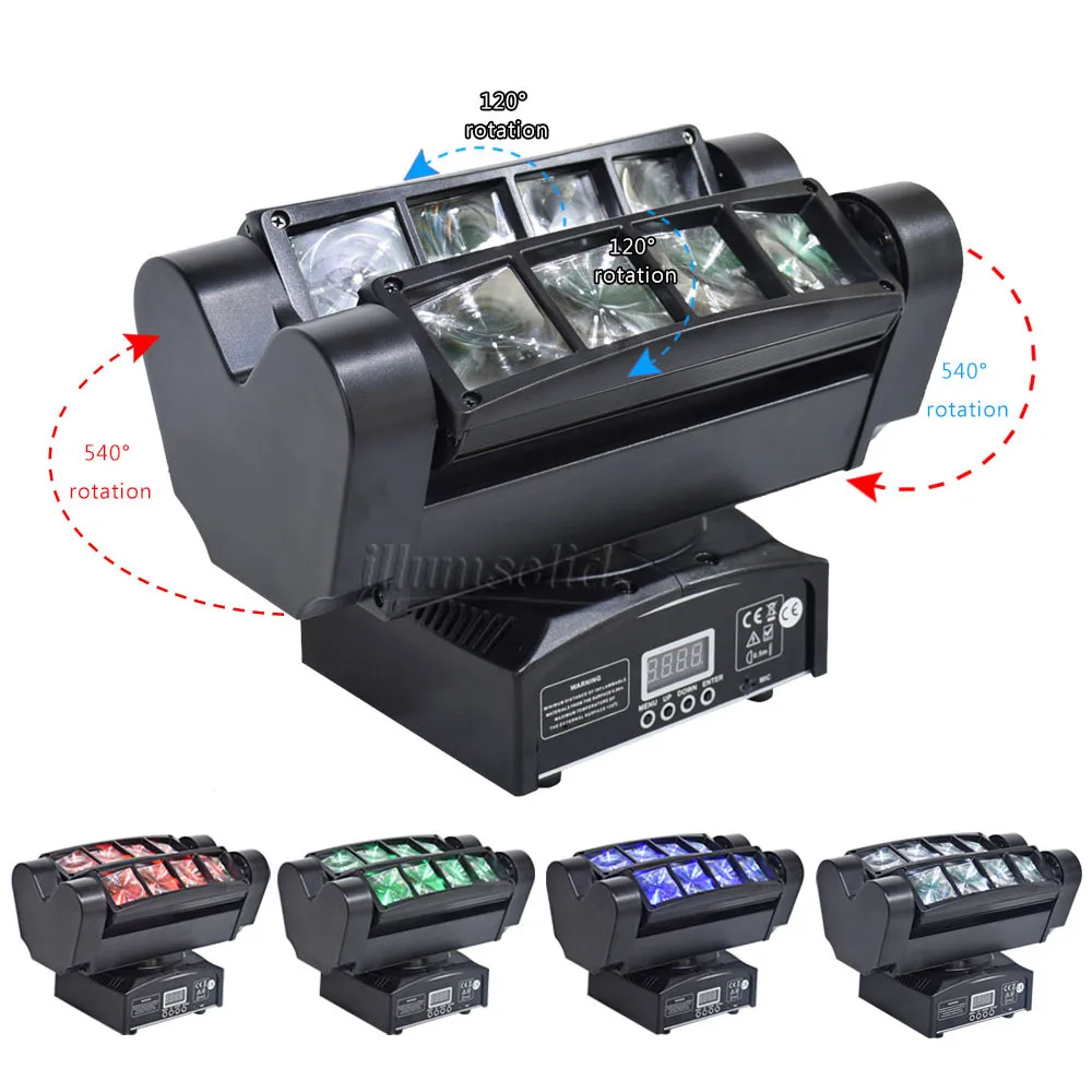 Светодиодный луч-паук прожектор dmx 8 светодиодный x10W для сценического диско DJ