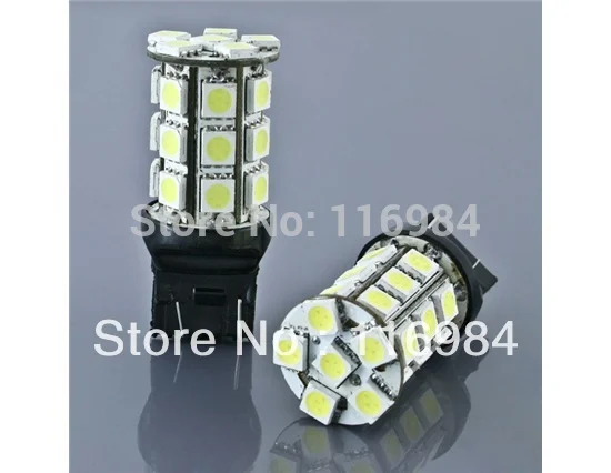 2 шт х Белый 7443 7440 T20 27 SMD 5050 светодиодный задний тормоз лампа стоп-сигнала |