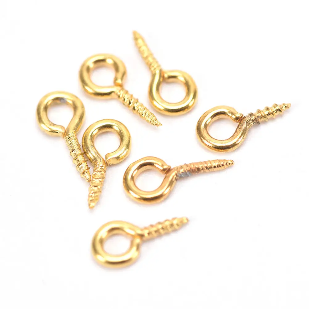 100Pcs/lot 8x4MM Small Tiny Mini Eye Pins Eyepins Hooks Eyelets Screw Threaded Clasps Jewelry Findings | Украшения и аксессуары