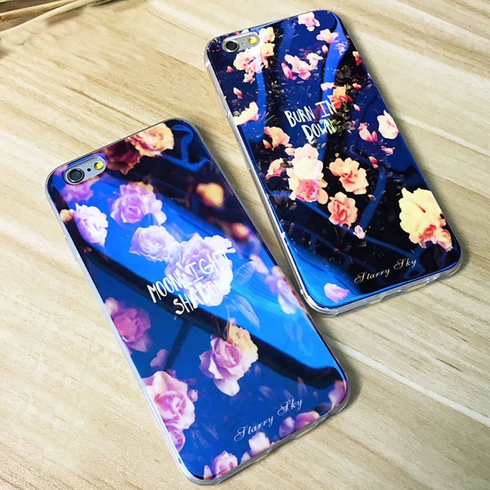 FLOVEME Мягкие силиконовые чехлы для телефонов iPhone 7 6S 6 Plus 8 синий луч принт чехол со