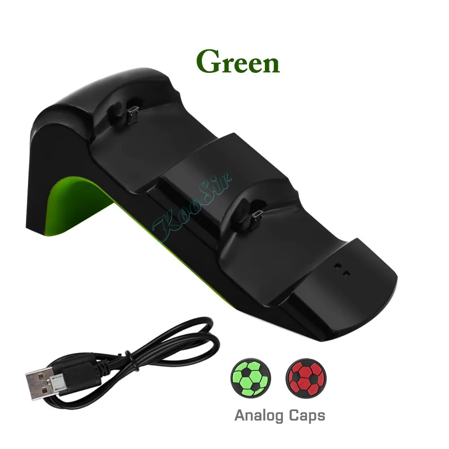 Green PS 4 Pro беспроводной контроллер двойной usb зарядная док-станция PS4 тонкая ручка зарядное устройство для джойстика подставка для Playstation 4 игр - Color: Green