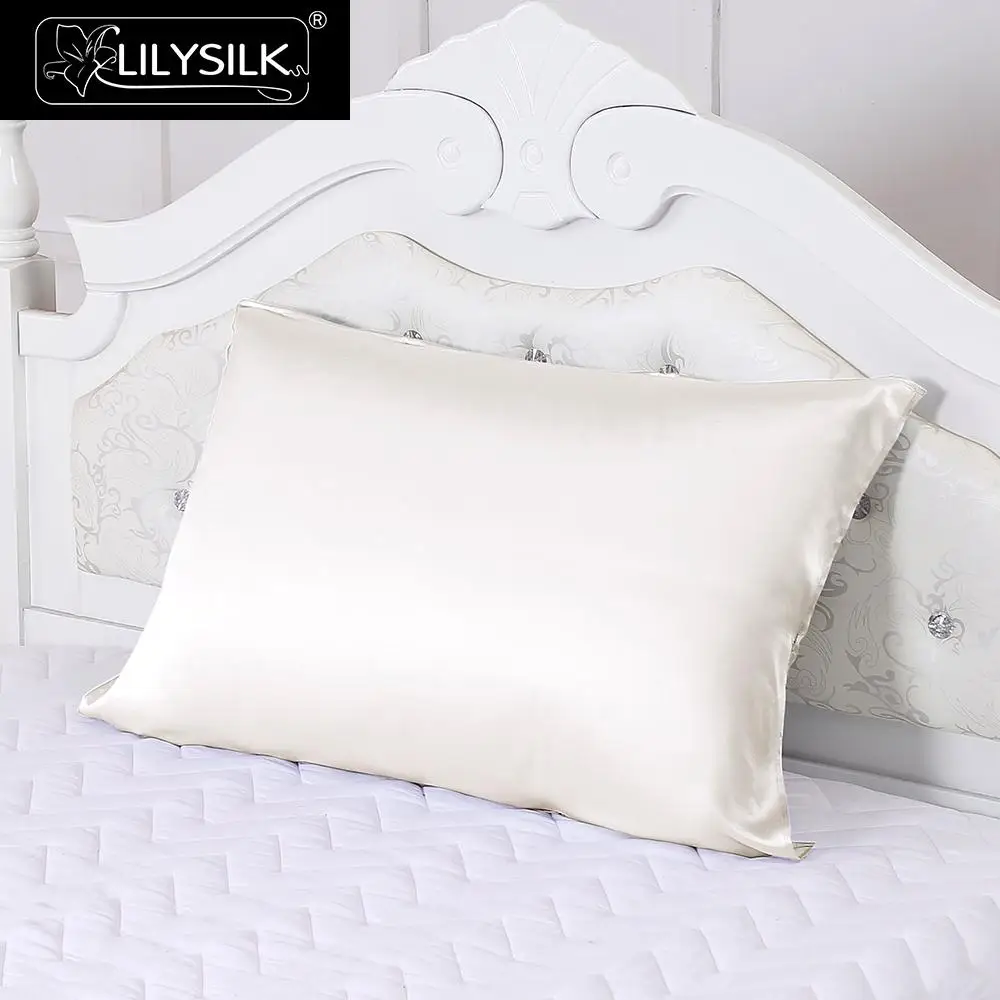 Ivory Lilysilk шелковая наволочка на подушку для волос чехол для подушки 19MM одна сторона - Цвет: Ivory
