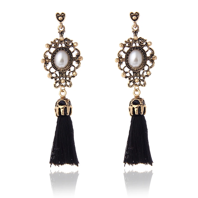 Женские серьги кисточки e0237 модные из хлопка с кристаллами|dangling earrings for women|dangle drop