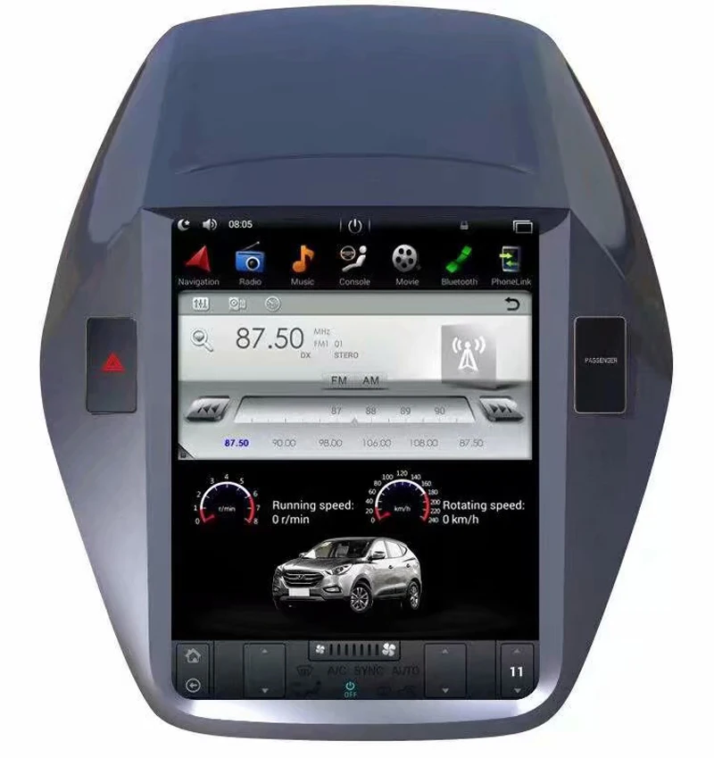 Автомобильный мультимедийный плеер Carplay 10 4 дюймов в стиле tesla Android9.0 для Hyundai IX35
