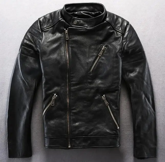 Мужская кожаная куртка на молнии с отложным воротником|jackets|jacket lambleather jacket padded |