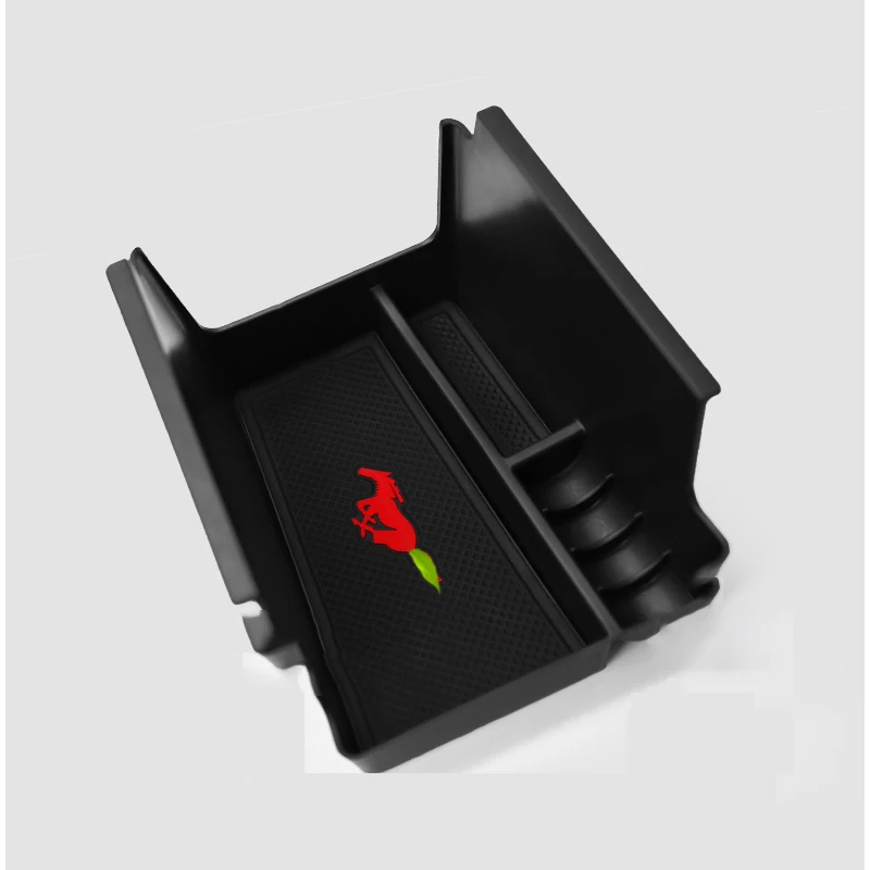 QHCP Car Armrest Box Center Secondary Storage Glove Container Tray Stowing Tidying Clapboard Organize For Ford Mustang 15-20 | Автомобили