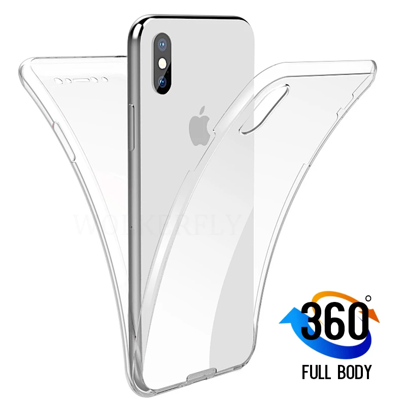 Передняя и задняя 360 градусов полный корпус защитный чехол для iPhone 5 5S SE 6 Plus 6S 7 8 X XS