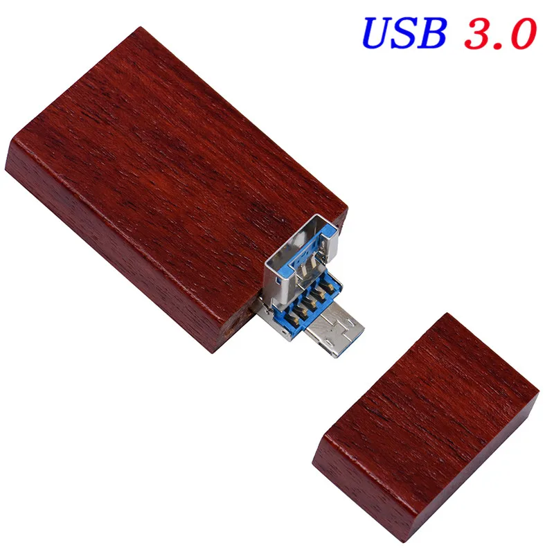 Redwood JASTER Дерево+ коробка USB 3,0 2 в 1 интерфейс флэш-накопитель Флешка 4 ГБ 16 ГБ 32 ГБ 64 Гб 128 ГБ флэш-накопитель подарок(более 10 шт бесплатный логотип - Цвет: Redwood