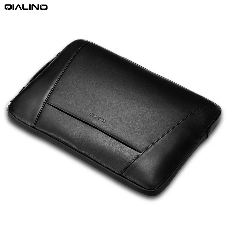 Портфель QIALINO из натуральной кожи для ноутбука тонкий гладкий чехол 13 дюймов
