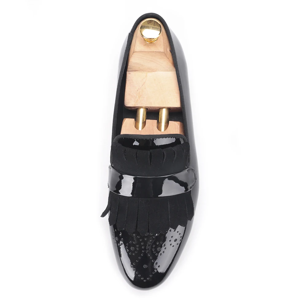 Piergitar/Новинка стильные мужские туфли ручной работы из лакированной кожи с