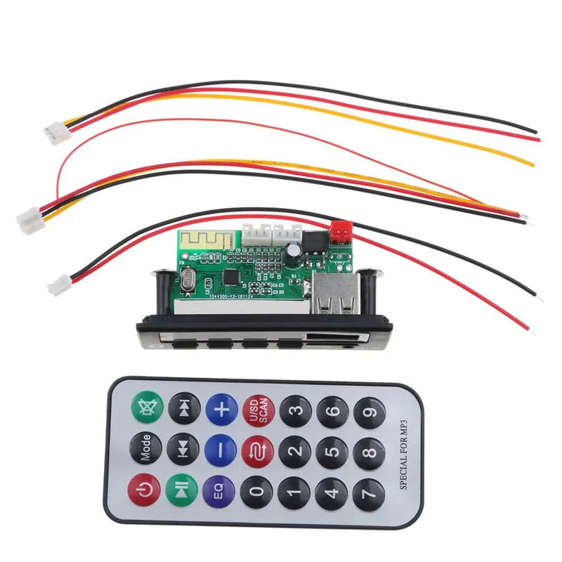 USB AUX Bluetooth FM радио V5.0 беспроводной приемник MP3 плеер 5 в 12 В Mp3 декодер плата модуль 1 Din музыкальный динамик автомобильный комплект