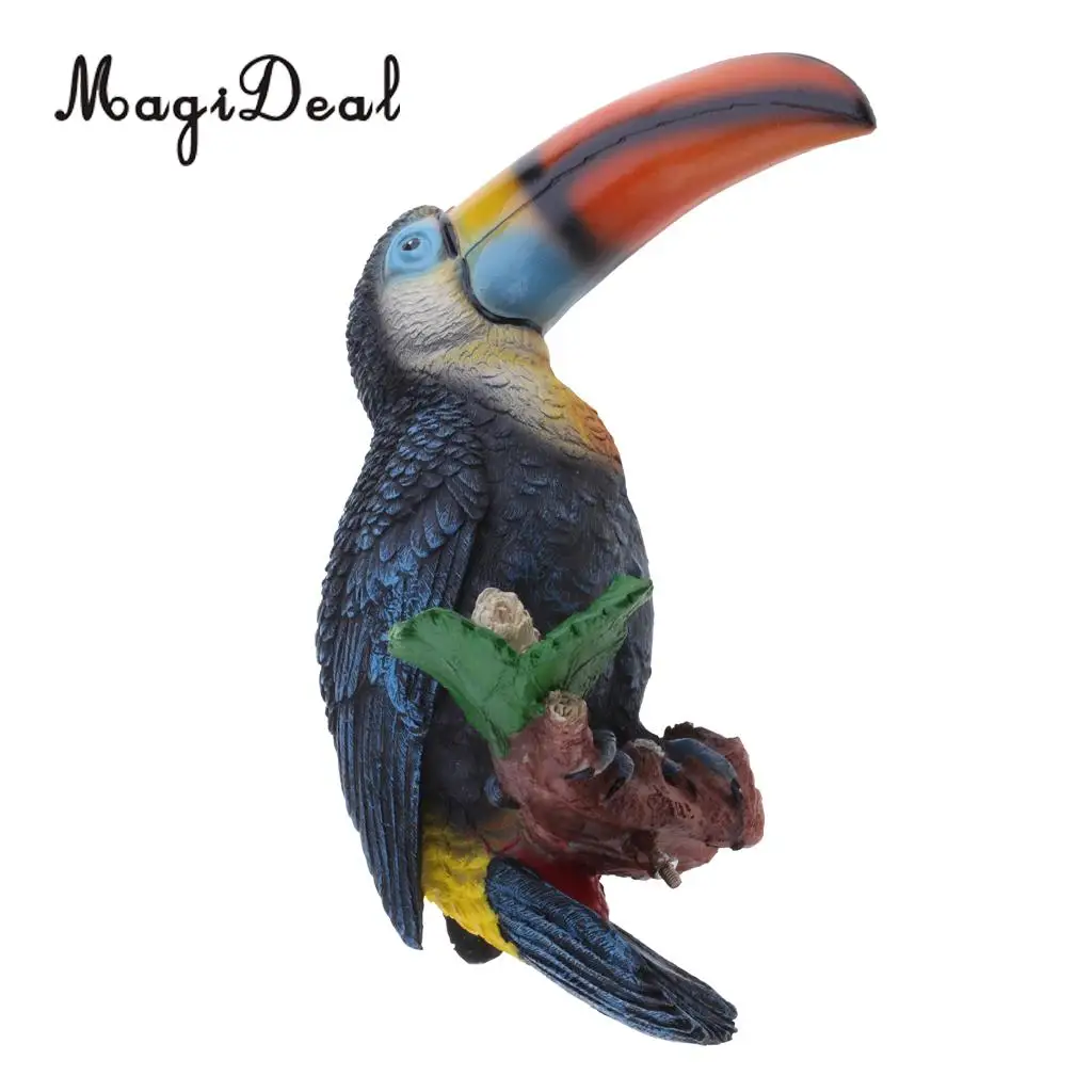 

MagiDeal Garden Tree Decor Parrot Sculpture 3Modern Art Table Top Sculpture Decor