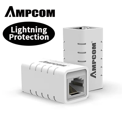 CAT6 LP White AMPCOM RJ45 муфта 8P8C f-удлинитель Разъем LAN адаптер Встроенный Cat7/Cat6/Cat5e кабель Ethernet-молниезащиты - Цвет: CAT6 LP White
