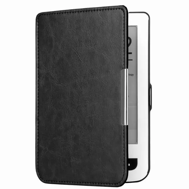 Роскошные Искусственная кожа чехол для pocketbook touch lux 3 basic touch lux 2 защитный чехол для pocketbook 614/624/626/640 touch lux 3 - Цвет: Черный