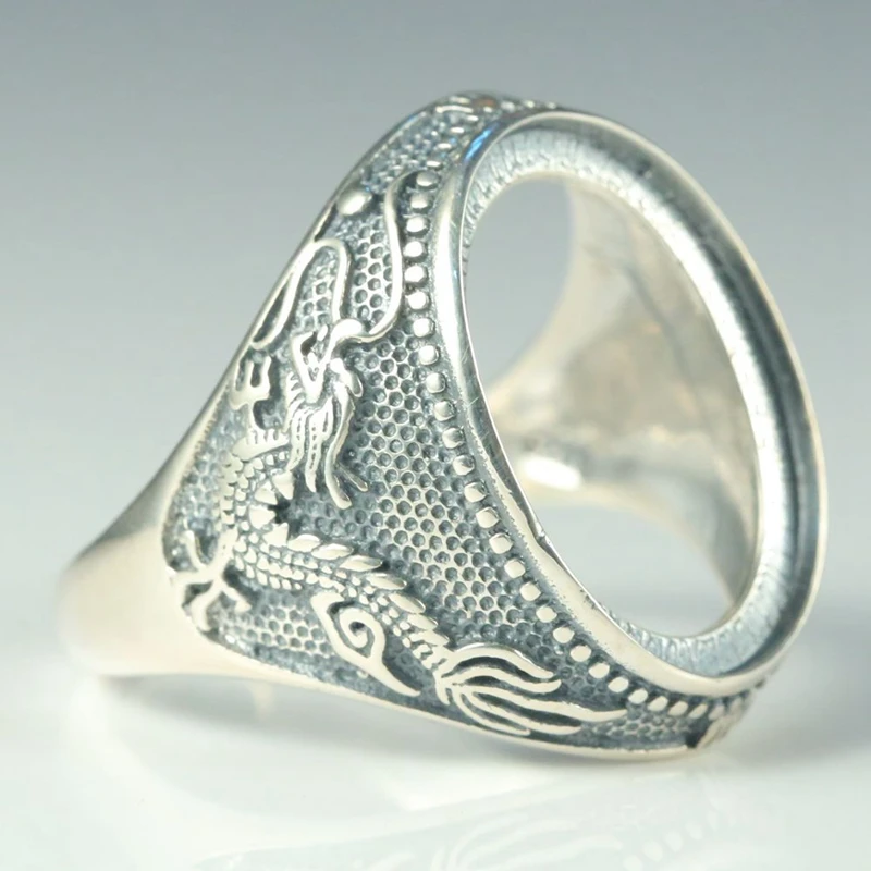 

Серебро 925, ювелирные изделия, мужское кольцо t, мужское старинное винтажное полукрепление, подходит для овального кабошона 15x20 мм, янтарный ...