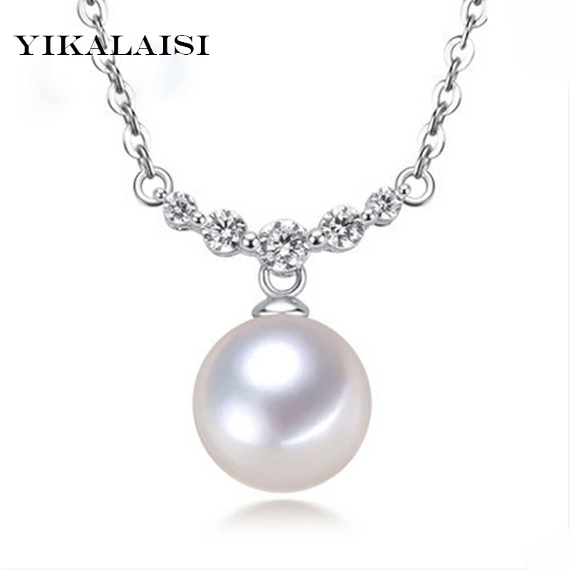 

YIKALAISI 100% 925 Sterling Silver jewelry pearl choker jewelry pendant fit necklace natural pearl TOP quality Jewelry