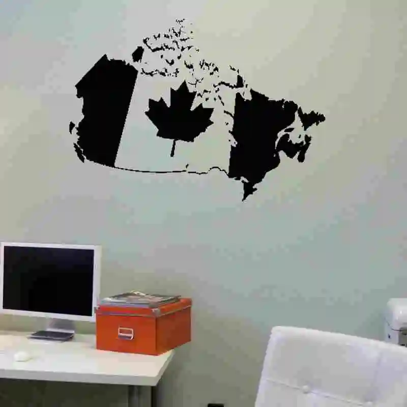 

Canada Map Sticker Decal Posters Vinyl Wall Decals Pegatina Quadro Parede Decor Mural Map 084 Canada Map Sticker