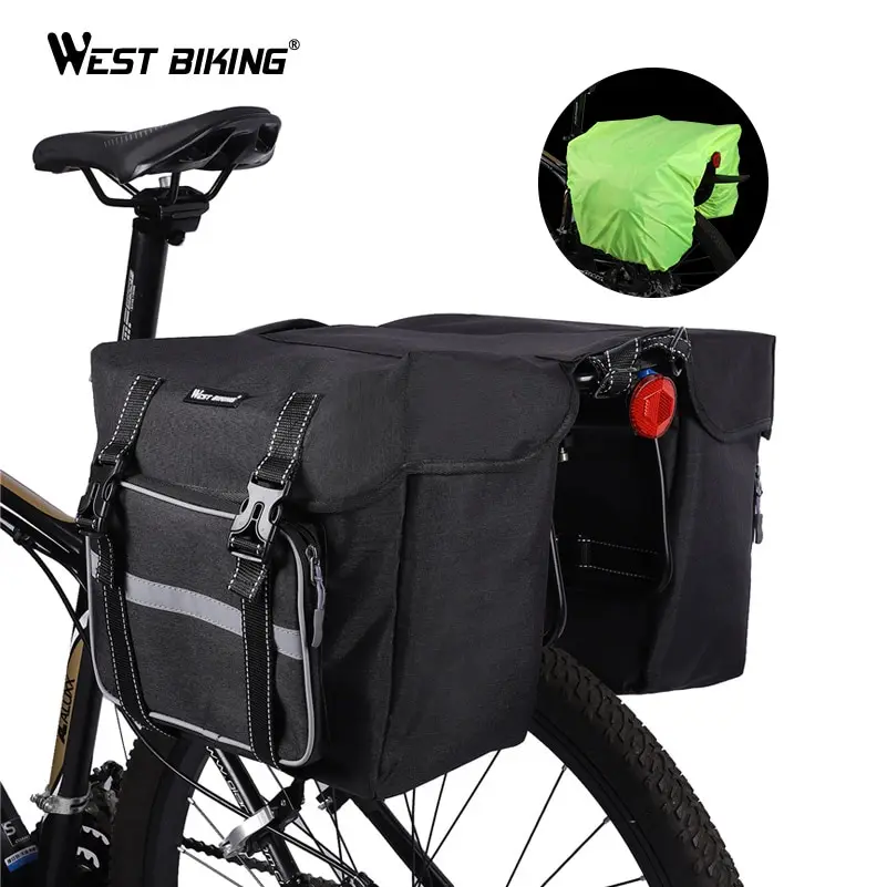 Сумка WEST BIKING Bike Pannier с дождевиком 25л двойная сумка на заднее сиденье для