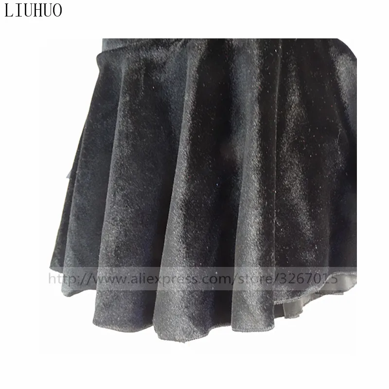 Платье для фигурного катания женское платье на коньках черное спандекс