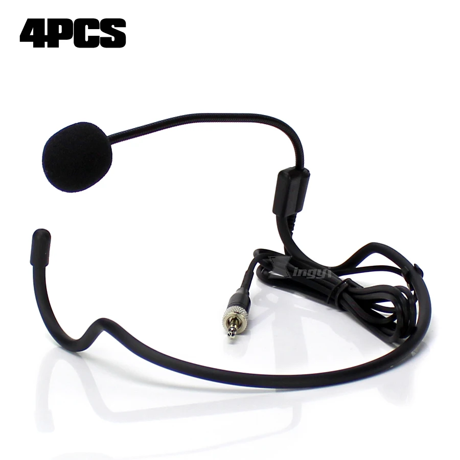 

4 шт. 3,5 мм разъем стерео винтовой замок Earhook Mic гарнитура микрофон для беспроводной Beltpack передатчик SR EK SK EM 300 100 500 G3 D1
