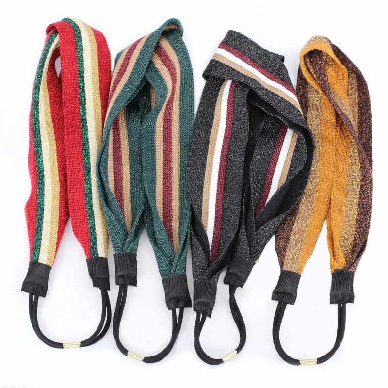 

12pcs Fashion Striped Elastic Headbands for women Twisted Turbans Headwraps for Girls Korean Hair Accessories Christmas Hairwear