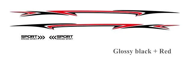 Glossy Black-Red Гоночная Спортивная полоска, Автомобильный кузов, линия талии, наклейка для Mitsubishi ASX Outlander 2011-, спортивный стайлинг на Автомобильный кузов виниловый стикер - Название цвета: Glossy Black-Red