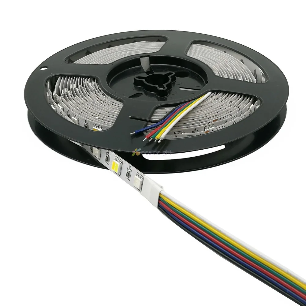 Светодиодная лента RGB + CCT 5050 SMD 60 светодиодов/м 5 м холодный белый теплый 2 в 1 гибкая