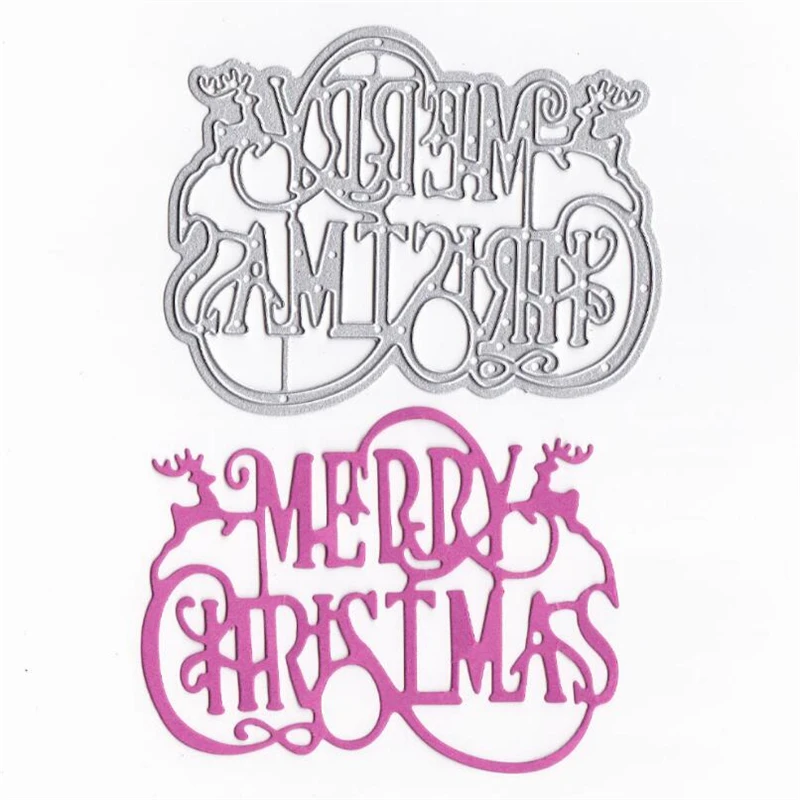 Merry Christmas Metal Die Cutting Scrapbooking Embossing Dies Cut Stencils Decorative Cards DIY album Card Paper Maker | Канцтовары для