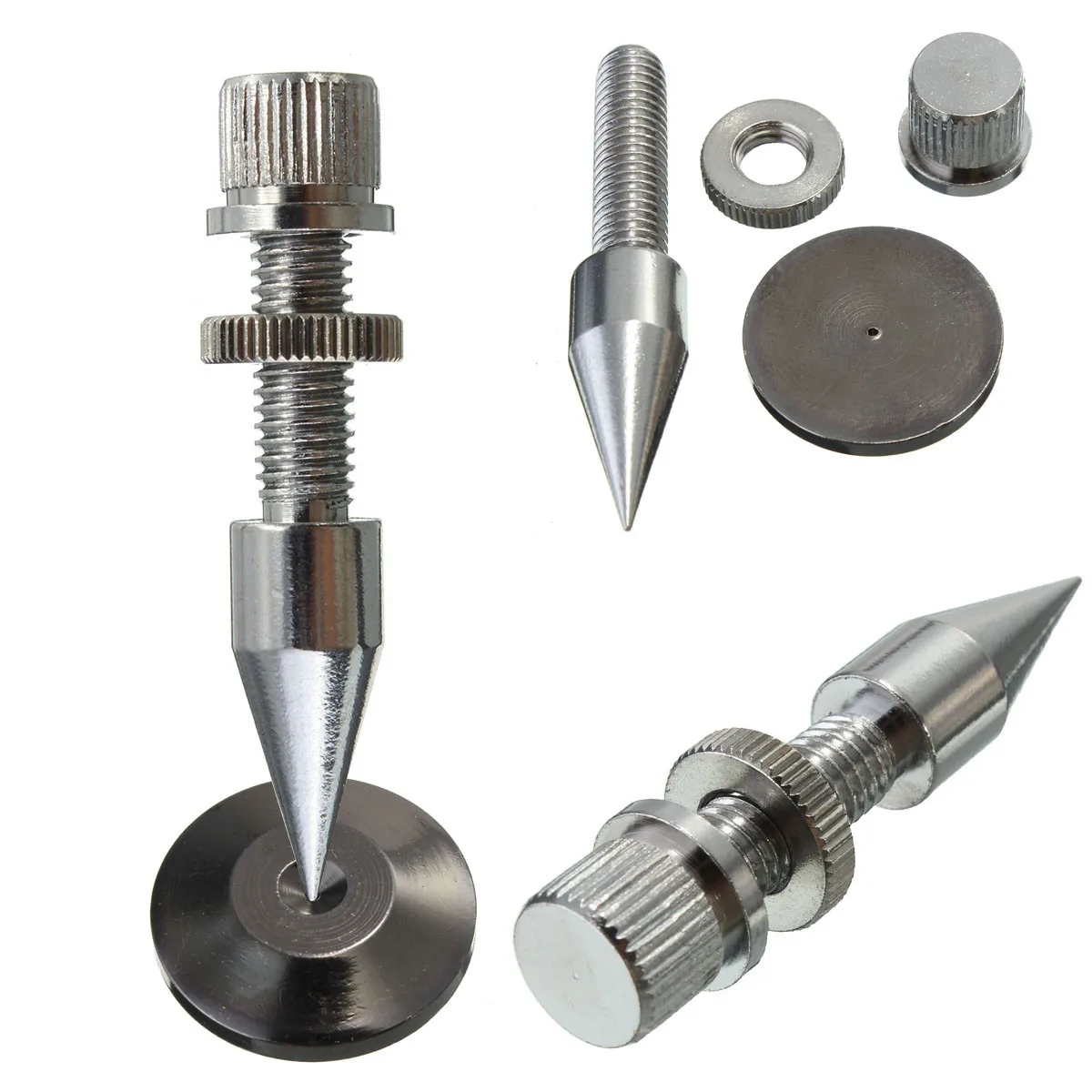 M8*60 Speaker Spike Isolation Spikes Stand Foot HiFi Speaker Shockproof Cone Base Pads Chrome-plated Cooper Speaker Spike Pads