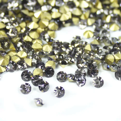 

Black Diamond~SS28~SS40 Round Crystal loose pointback rhinestone,Glass glue on nail art rhinestones