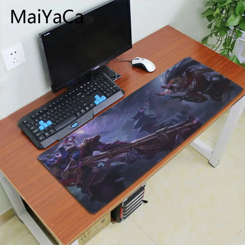 Maiyaca Подарочный коврик для мальчика Лига Легенд jhin красивый коврик для мышки в стиле аниме запирающийся край игровой коврик для мыши Коврик для клавиатуры
