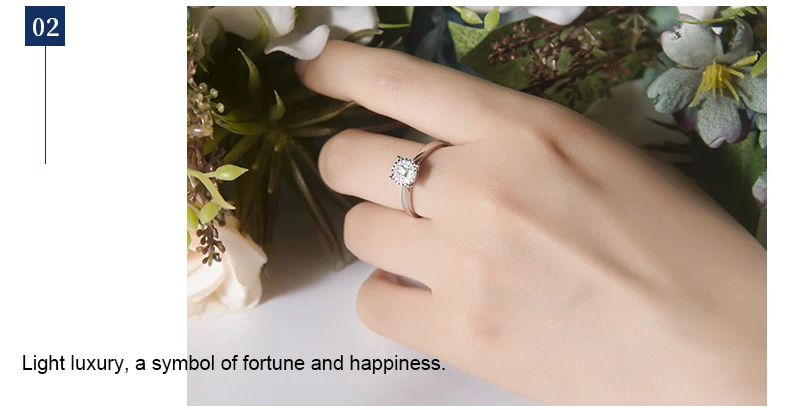 Ювелирное обручальное кольцо с бриллиантами для женщин 1.00CT эффект Сертифицированный 18K белое золото свадебное кольцо Изысканные ювелирные изделия свет роскошный подарок