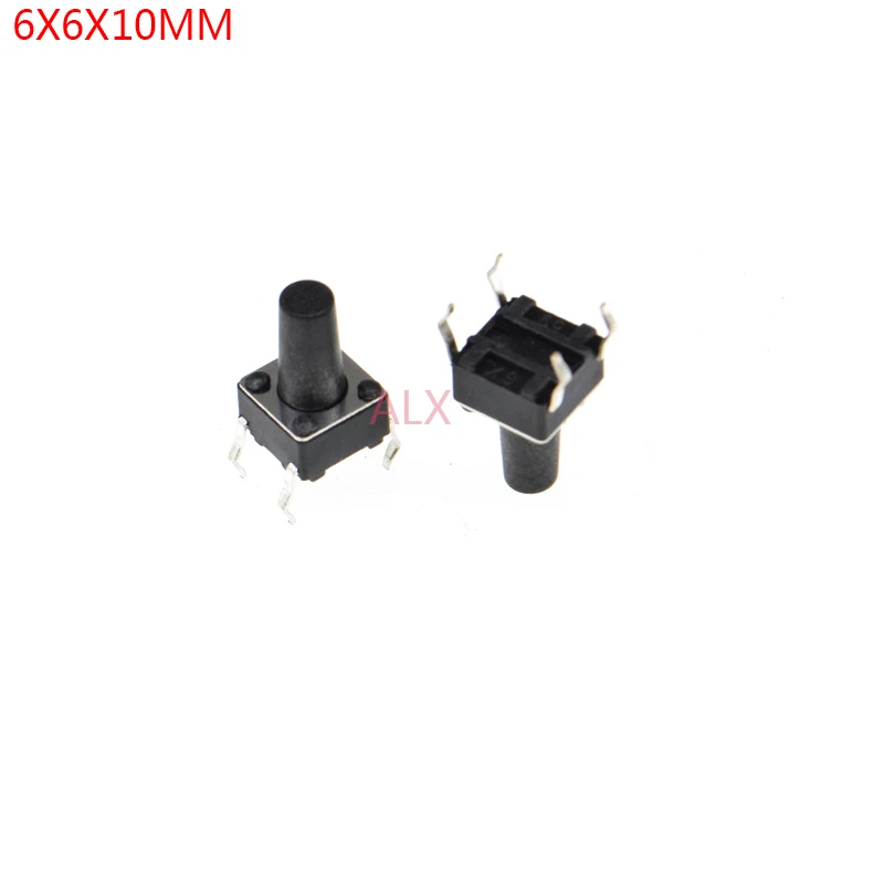 50PCS 6X6x10mm 4PIN dip TACT push button switch Micro key power tactile switches 6x6x10 6*6*10MM Light touch | Обустройство дома