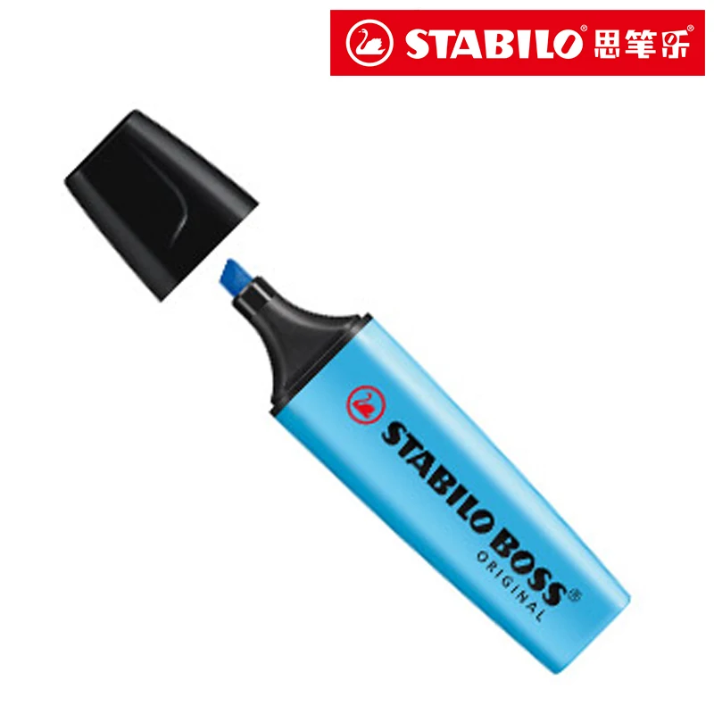 primary blue STABILO,, BOSS, маркеры, пастельные маркеры, 15 видов цветов, одиночный текст, фокус, маркеры, ручки для школы, офиса - Цвет: primary blue