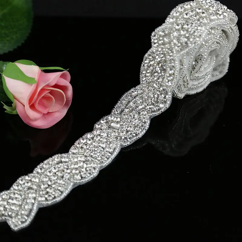 1 ярд Кристальные Стразы для аппликации горный хрусталь Свадебные аксессуары