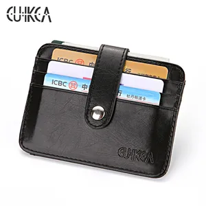 CUIKCA мужской и женский кошелек Carteira унисекс, кожаный тонкий бумажник на молнии, кошелек с застежкой, портмоне, футляр для ID, кредитных карт