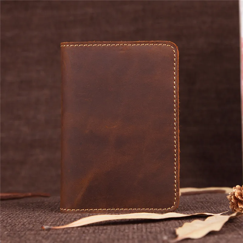 

Nesitu High Quality Vintage Genuine Leather Women Men Passport Holder Male Real Skin Passport Cover Wallets #M2165