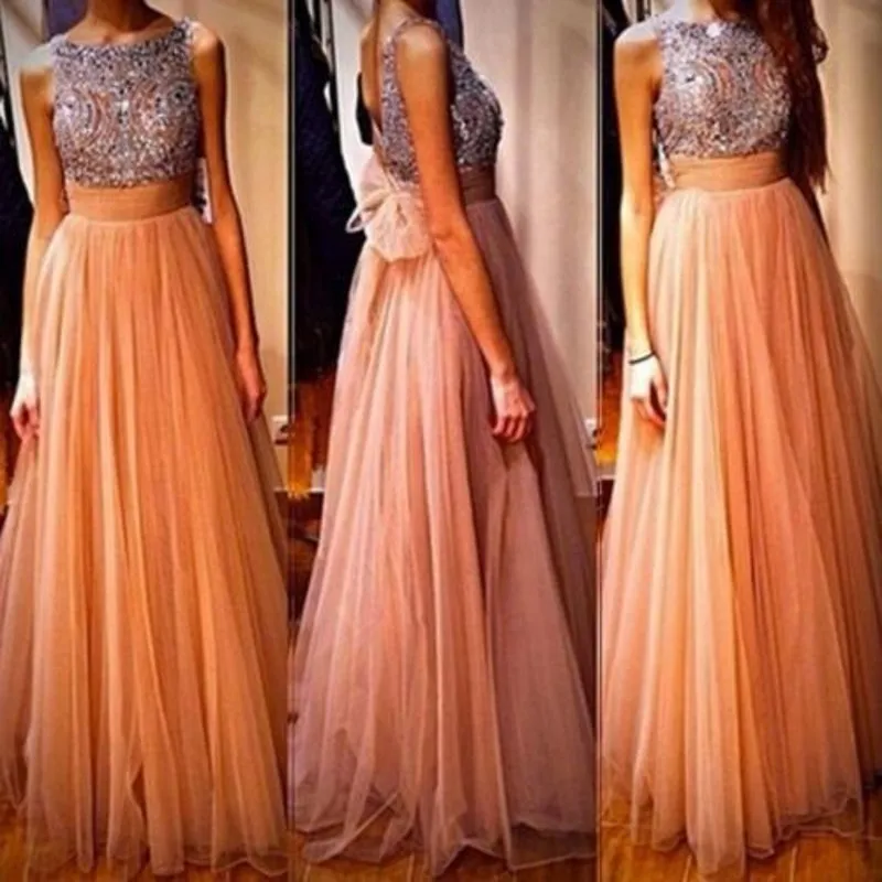 Новый Стиль Тюль Лук Длинные Пром Платья Из Бисера Backless Dress Рукавов Элегантные Sexy