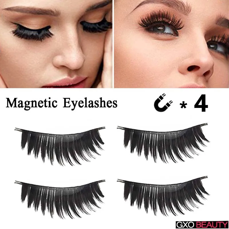 Gxo beauty1pairs длинные четыре Магнитная Накладные ресницы мягкой натуральной Макияж