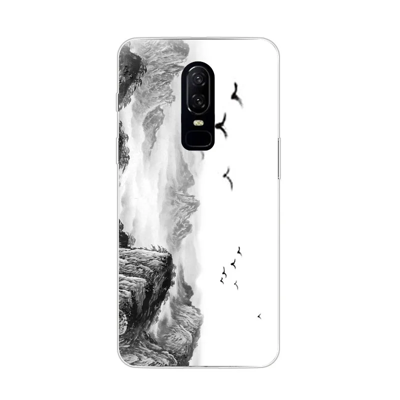 Чехол OnePlus 6 мягкая задняя крышка из ТПУ с изображением пейзажа кремния для One Plus