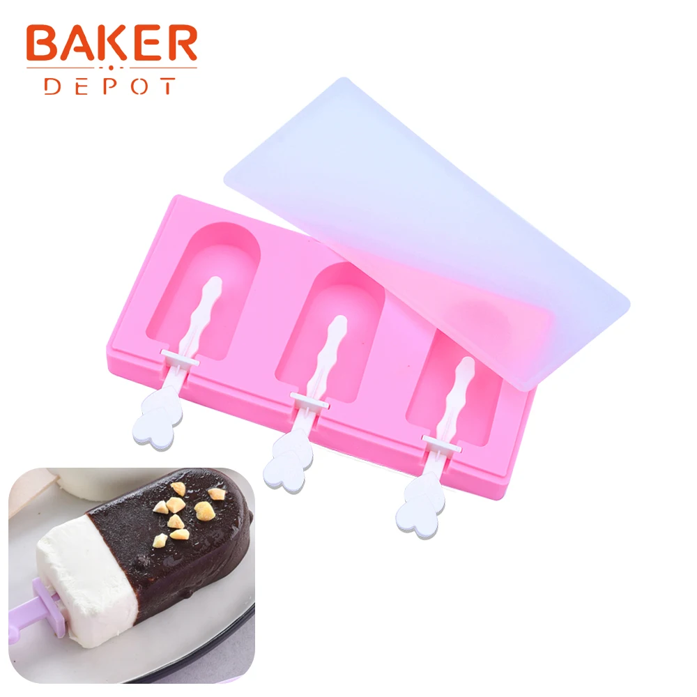 CDY-214 BAKER DEPOT силиконовые формы для мороженого замороженный кубик льда лоток DIY шоколадные конфеты формы ледяное мороженое на палочке производитель - Цвет: CDY-214