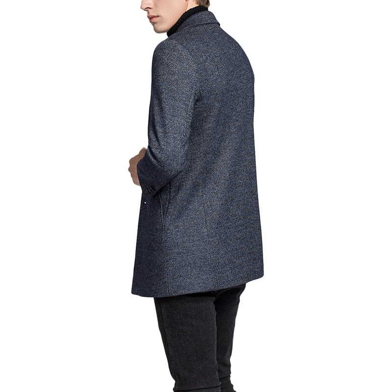 YUNCLOS зимнее шерстяное пальто Мужская кашемировая куртка однобортное