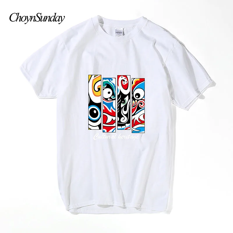 ChoynSunday/Новинка Лидер продаж оперная маска с принтом мужские футболки Homme Хлопок