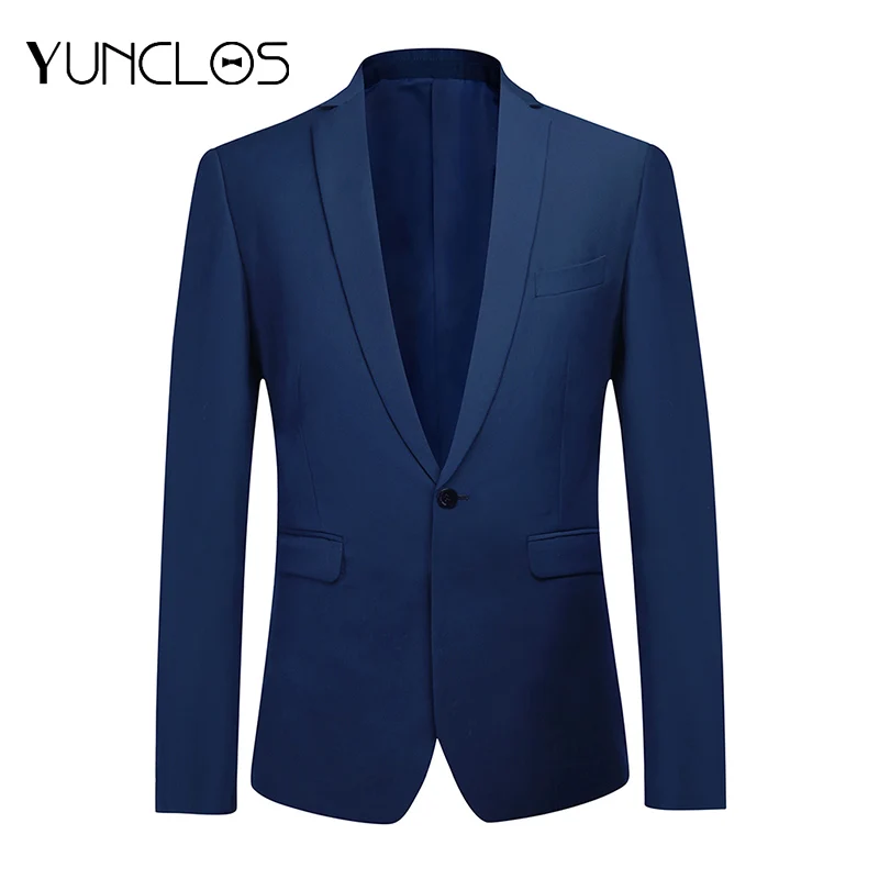 YUNCLOS деловой мужской костюм куртка свадебное платье-пиджак и брюки Slim Fit