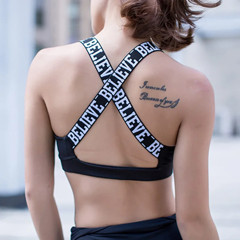 CHU YOGA Believe топы для бега с буквенным принтом Женская бесшовная рубашка