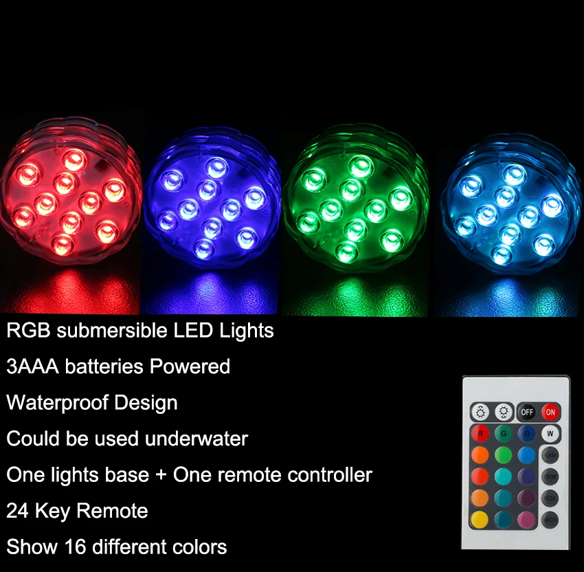 

20PCS LED Submersible Light Remote Controlled Floralytes wedding Christmas Valentine Vase Base light table centerpiece