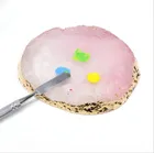 7 видов цветов аксессуары для маникюра Инструменты для самостоятельного маникюра полимерная Палитра для дизайна ногтей гелевая палитра лак с золотыми краями Агат смешанный перемешивающий кристалл драгоценный камень пластина