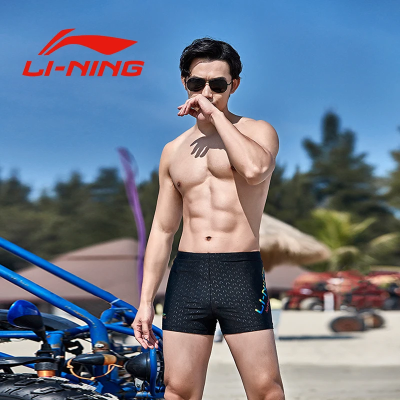 2018 LI NING мужские плавки Шорты для плавания дышащие Мужская боксерская доска