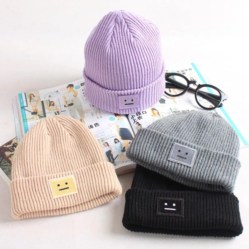 Модная шапка в стиле знаменитостей для женщин и мужчин зимняя вязаная покерная с